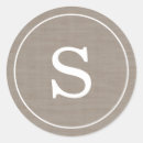 Search for burlap monogram stickers Vintage