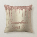 Search for rose gold glitter cushions Sweet 16