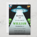 Search for alien birthday invitations Green