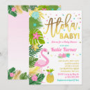 Search for aloha baby invitations Flamingo