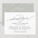 Search for green and white rehearsal dinner invitations Elegant