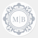 Search for silver monogram wedding stickers Simple