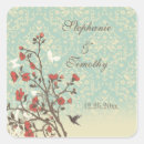 Search for vintage bird wedding stickers Blue