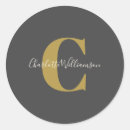 Search for black and gold monogram stickers Simple