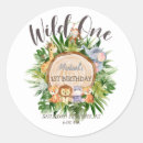 Search for elephant birthday stickers Tropical leaves