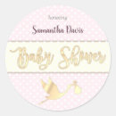 Search for elegant stork baby shower stickers It's a girl