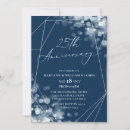 Search for navy silver anniversary invitations Glitter