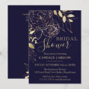 Search for navy blue gold bridal shower invitations Peony