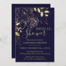 Search for navy blue gold bridal shower invitations Peony