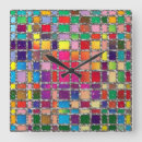 Search for stained glass pattern clocks Colourful