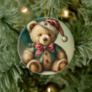 Search for teddy bear christmas tree decorations Red