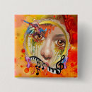 Search for artistic square badges Red
