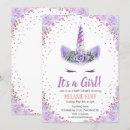Search for unicorn baby girl shower invitations Watercolor