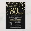 Search for black and gold 80th birthday invitations Adult birthday party