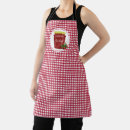Search for red and white gingham aprons Country