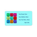Search for peace symbol return address labels Retro