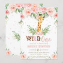 Search for giraffe 1st birthday invitations Wild one
