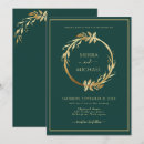 Search for elegant emerald green wedding invitations Greenery