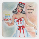 Search for vintage birthday cake stickers Retro