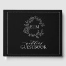Search for monogram wedding guest books Black and white