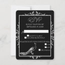 Search for birds invitation wedding rsvp cards Black