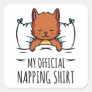 Search for napping square stickers Lazy cat