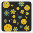 Search for funny flower stickers Retro