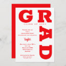 Search for red and white graduation invitations Graduate