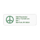 Search for peace sign return address labels Green