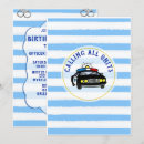 Search for police officer birthday invitations Car