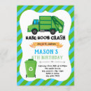 Search for trash truck birthday invitations Dump truck party