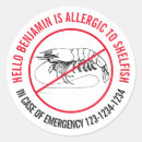 Search for shellfish stickers Allergic