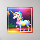 Search for rainbow unicorn canvas prints Horse