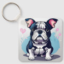 Search for love french bulldog key rings Dog lover