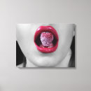 Search for red lips canvas prints Kiss