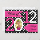 Search for polka dots graduation invitations Girly