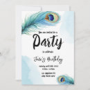 Search for watercolor peacock feather invitations Blue