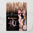 Search for black rose gold 40th birthday invitations Luxury