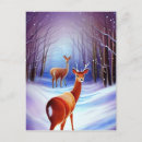 Search for snowy landscape postcards Deer