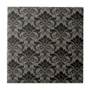 Search for black damask pattern tiles Abstract