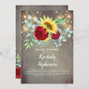 Search for rustic sunflower bridal shower invitations Burgundy