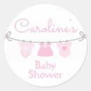 Search for clothesline stickers Girl baby shower
