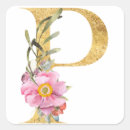 Search for monogram letter p stickers Gold