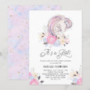 Search for unicorn baby girl shower invitations It's a girl