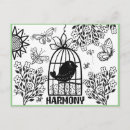 Search for harmonious postcards Black and white