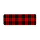 Search for red and black return address labels Plaid