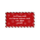 Search for red and white snowflakes return address labels Seasonal