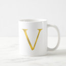 Search for letter v mugs Gold