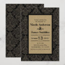 Search for black gold damask wedding invitations Modern