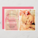 Search for pink baby girl christening invitations Cross